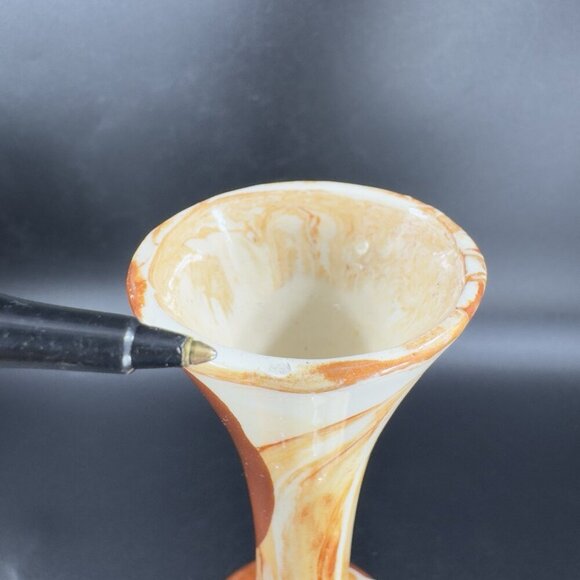 Vintage Alaska Pottery Bud Vase Vessel With Marble Glaze Multicolor W Sticker - Picture 5 of 13